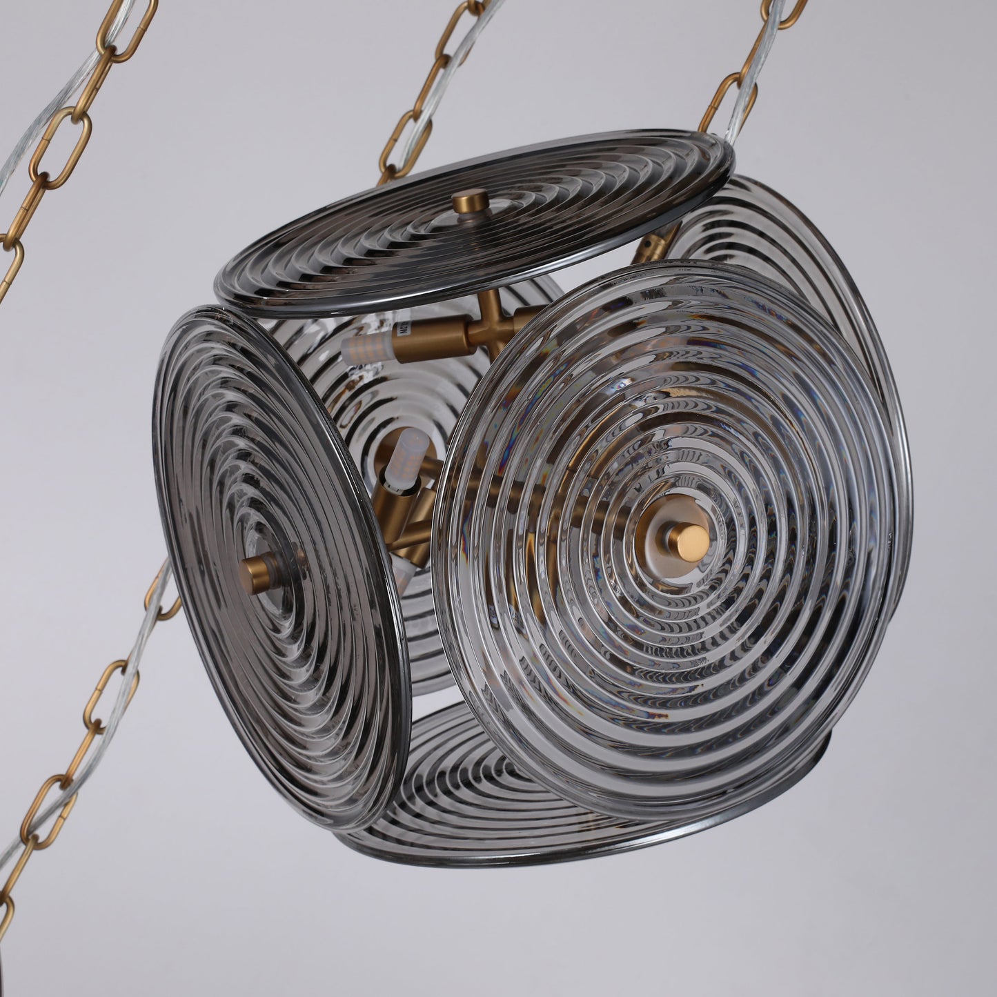 Brilliant-Maker PL9202-5 Interstellar Symphony Rippled Glass Five - Head Pendant Light - Custom B2B Grand Scale Geometric Art Lighting