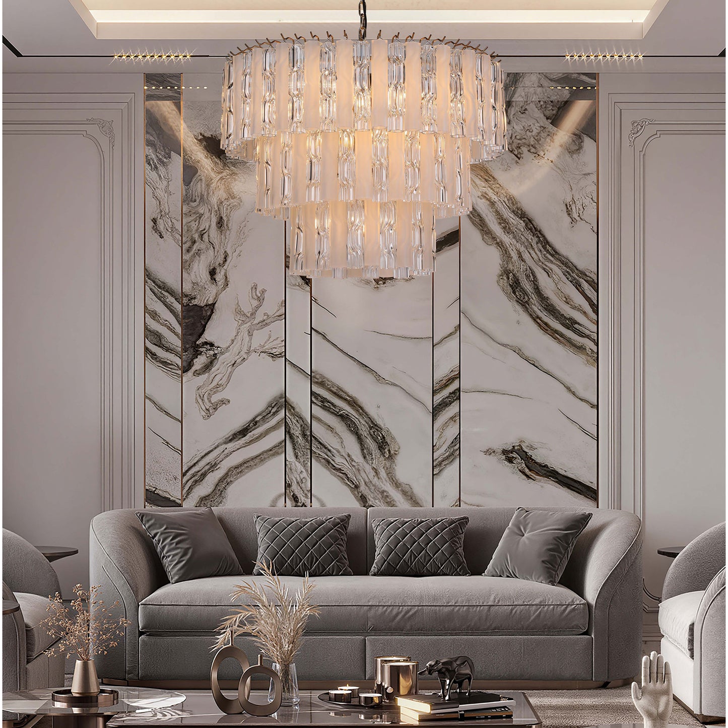 Brilliant - Maker PL9203CF مصباح معلق فاخر من الزجاج المزدوج الملون - حلول إضاءة فاخرة مخصصة للأعمال التجارية (B2B)