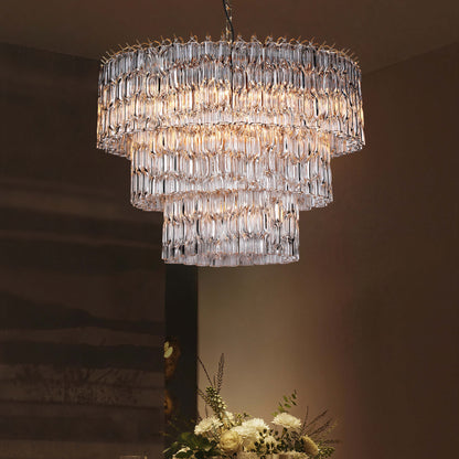 Brilliant - Maker PL9203CG Twisted Glass Chandelier - Custom B2B Lighting for Elegant Spaces