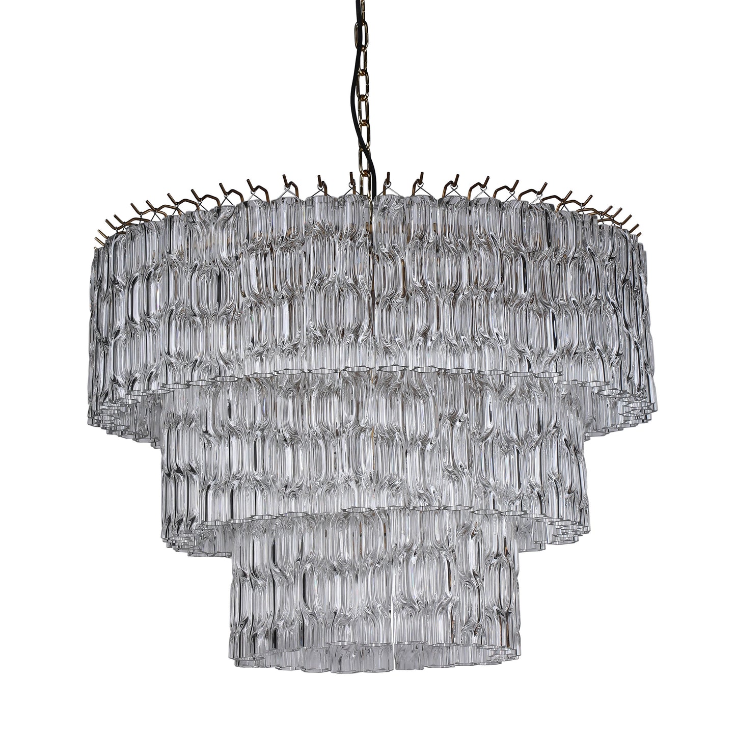 Brilliant - Maker PL9203CG Twisted Glass Chandelier - Custom B2B Lighting for Elegant Spaces
