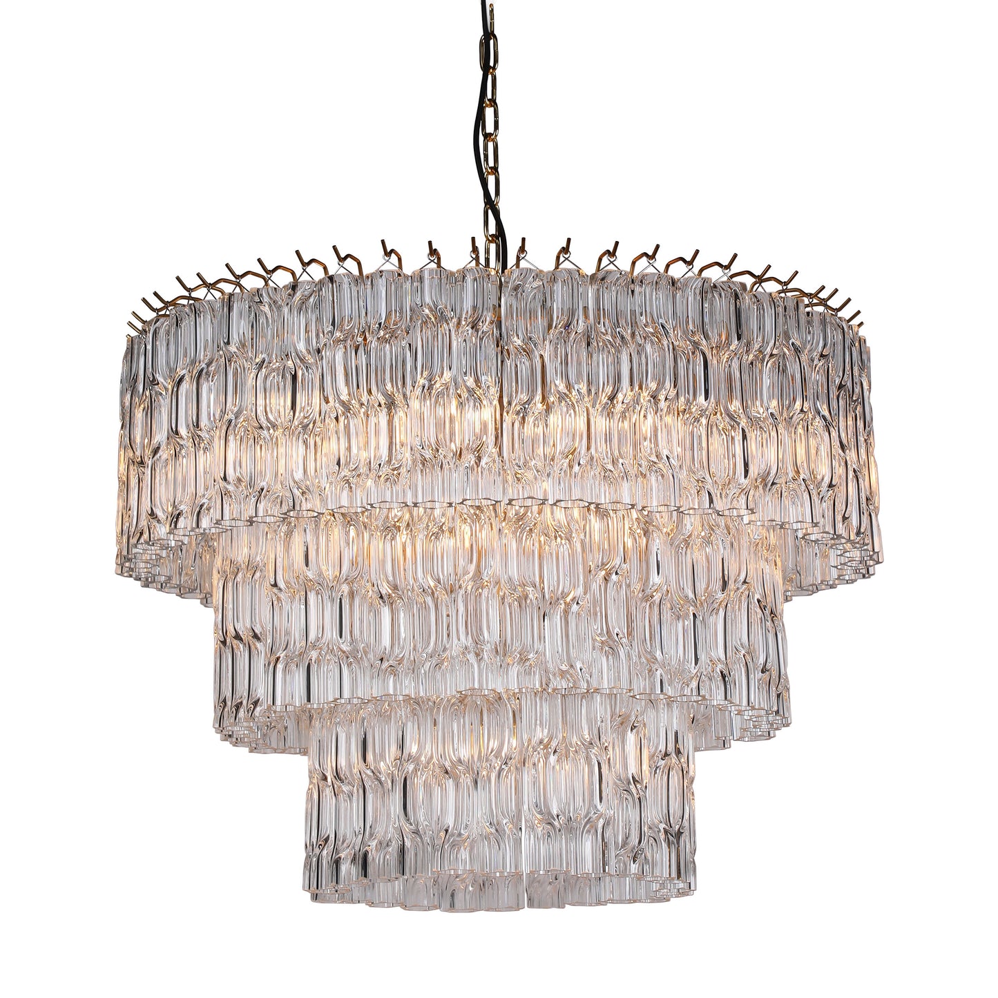 Brilliant - Maker PL9203CG Twisted Glass Chandelier - Custom B2B Lighting for Elegant Spaces