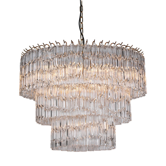 Brilliant - Maker PL9203CG Twisted Glass Chandelier - Custom B2B Lighting for Elegant Spaces