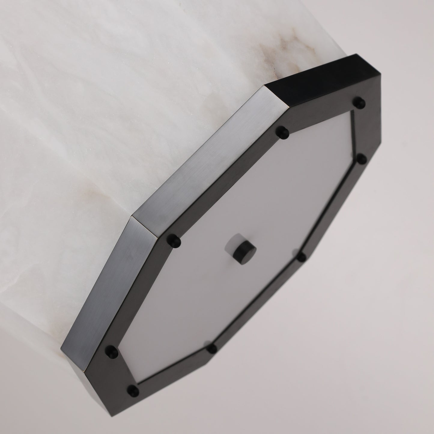 PL9206 Octagonal Cage Alabaster Pendant Lamp: Architectural Statement Piece