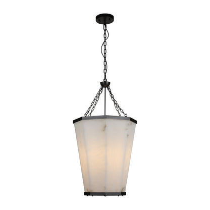 PL9206 Octagonal Cage Alabaster Pendant Lamp: Architectural Statement Piece