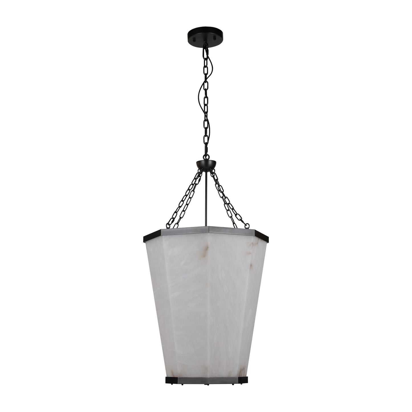 PL9206 Octagonal Cage Alabaster Pendant Lamp: Architectural Statement Piece