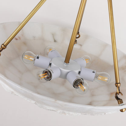 PL9207 Blossom Umbrella Alabaster Pendant Lamp: Architectural Elegance Illuminated