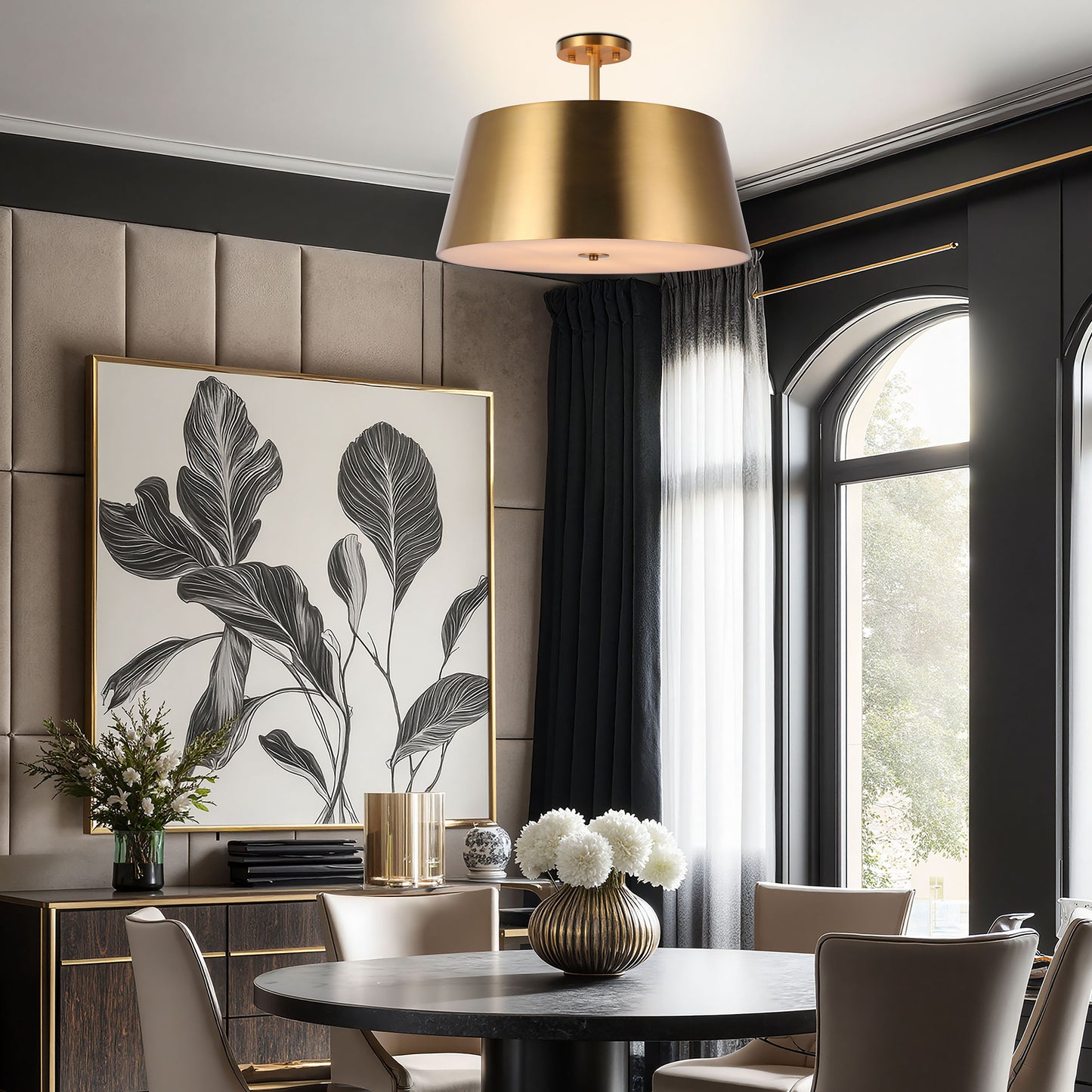 Firmament Crown Cone Metal Ceiling Lamp PL9209 | Geometric Ceiling Fixture