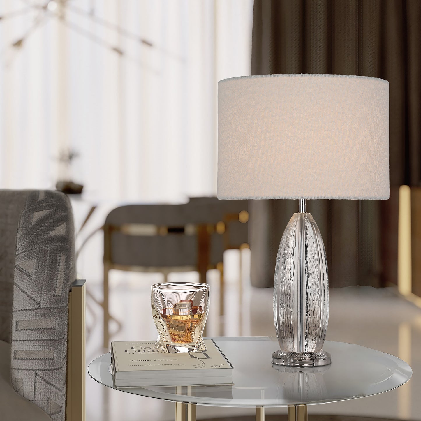 Flowing Veil · Drop-Shaped Crystal Table Lamp | B2B Crystal Lighting