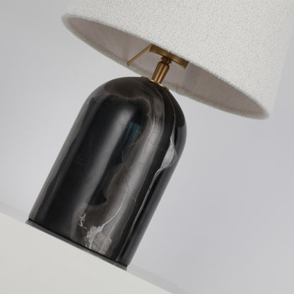 Whispers of Time · Black & White Marble Cylindrical Table Lamp TL3386