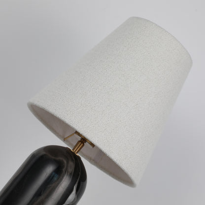 Whispers of Time · Black & White Marble Cylindrical Table Lamp TL3386