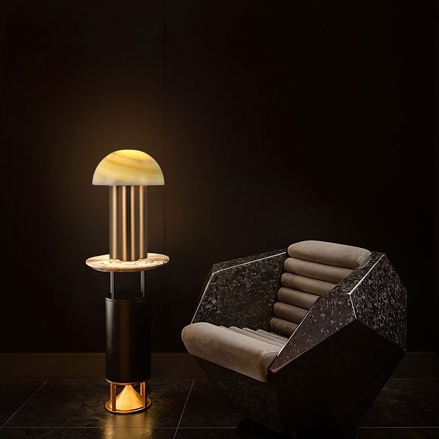 Brilliant-Maker TL3388 Natural Blue Jade Art Table Lamp – Customizable B2B Modern Classic Lamp