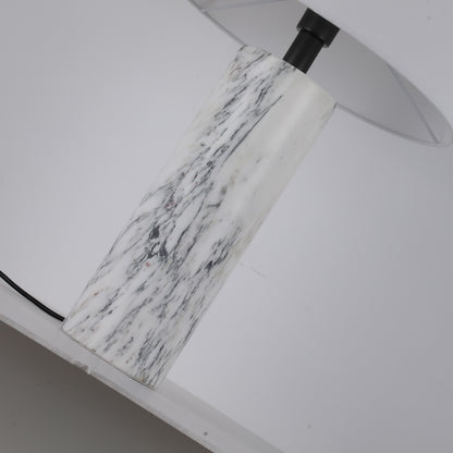 مصباح طاولة من الرخام الأبيض من بريليانت ميكر TL3389AW، أرابيسكاتو، مع غطاء من الكتان البيج BE01 - مصباح كلاسيكي عصري قابل للتخصيص من B2B بلمسة نهائية برونزية، لغرفة المعيشة/غرفة النوم/غرفة الطعام 