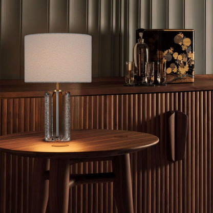 Flowing Veil · Cylindrical Crystal Table Lamp