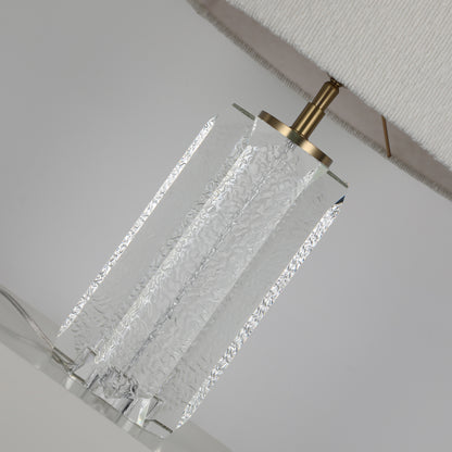 Flowing Veil · Cylindrical Crystal Table Lamp