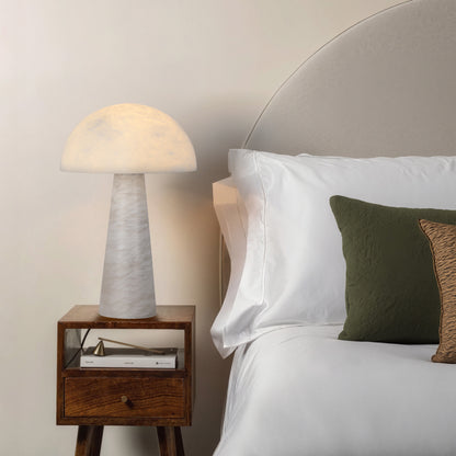 Illuminate with Nature’s Elegance: TL3391 Mushroom Alabaster Table Lamp by Brilliant-Maker