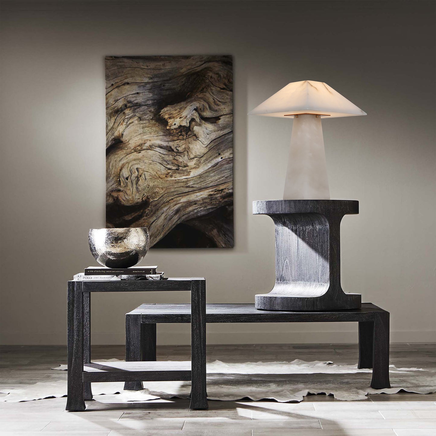 TL3393 Square Alabaster Table Lamp: Architectural Serenity in Stone