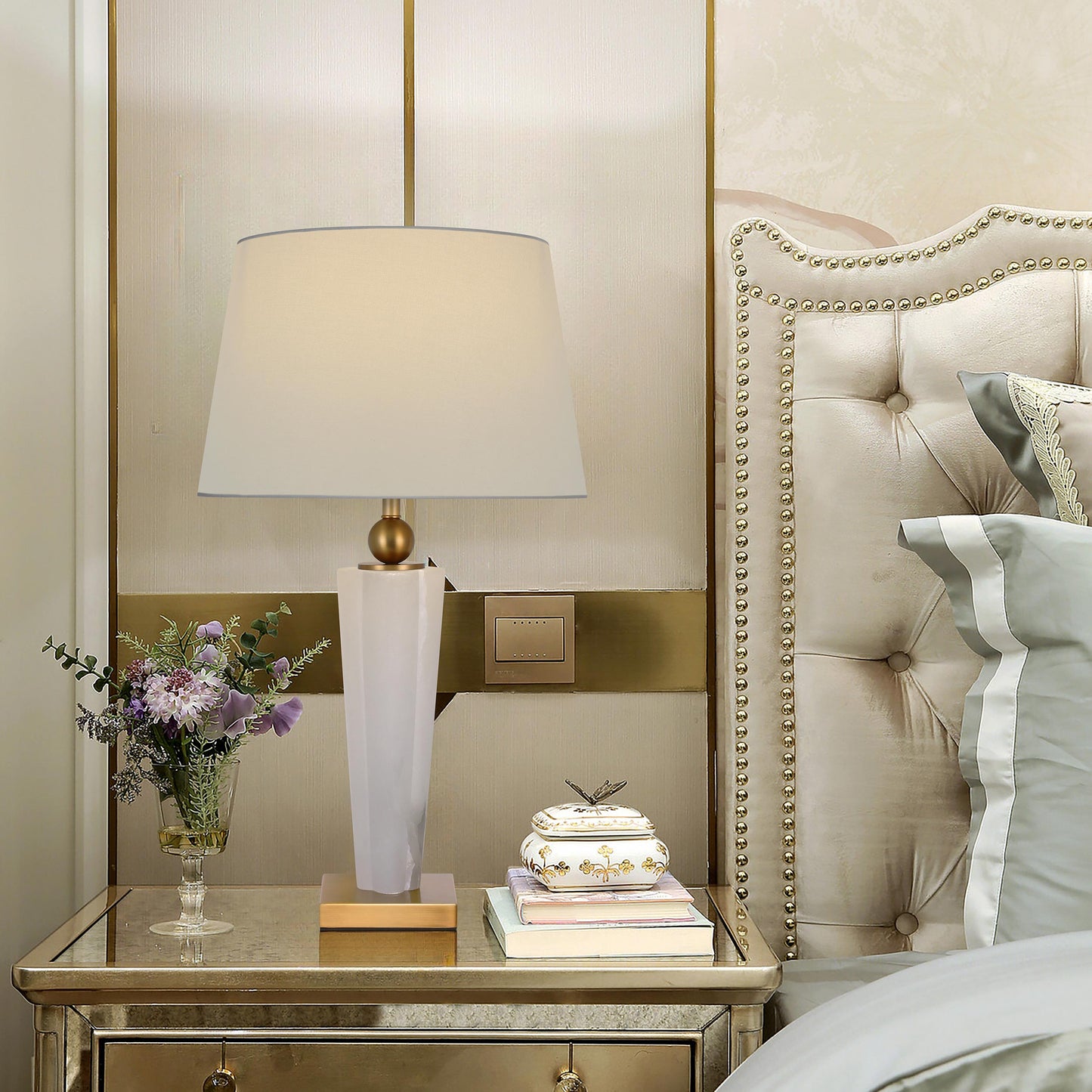 TL3394 Plum Blossom Alabaster Table Lamp: A Sculptural Tribute to Natural Elegance