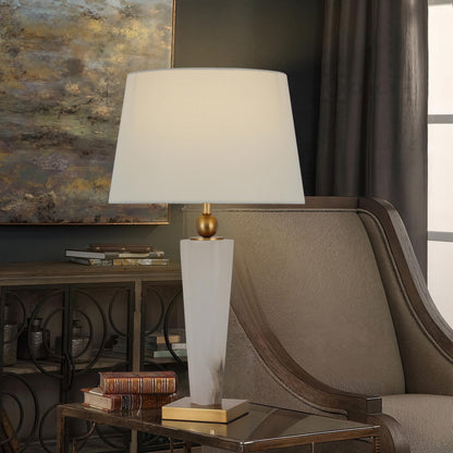 TL3394 Plum Blossom Alabaster Table Lamp: A Sculptural Tribute to Natural Elegance