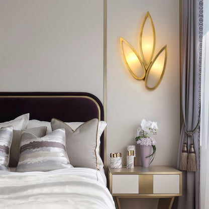 WL7111 Trifolium Alabaster Wall Lamp: Where Organic Form Meets Refined Illumination