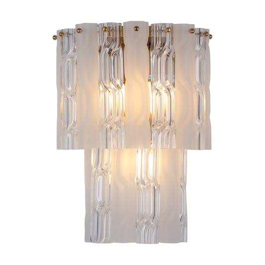 Brilliant - Maker WL7112CF Twisted Dual - Color Glass Wall Lamp - Custom B2B Lighting for Discerning Spaces