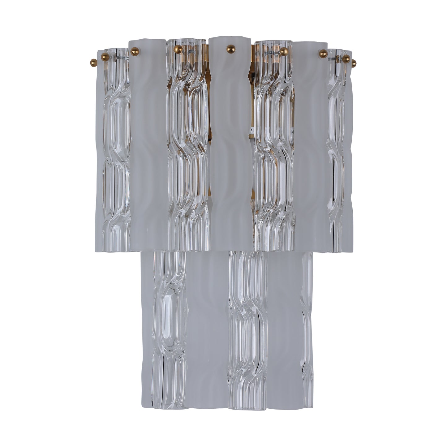 مصباح حائط من Brilliant - Maker WL7112CF مصنوع من زجاج ملتوي ثنائي اللون - إضاءة مخصصة للأعمال التجارية للأماكن المميزة.